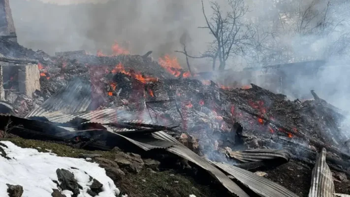 Son Dakika: Kastamonu’da korkutan yangın: 2 ev, 5 ahır, 1 traktör küle döndü!