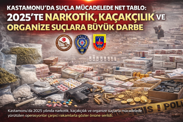 Kastamonu’da Suçla Mücadelede Net Tablo: 2025’te Narkotik, Kaçakçılık ve Organize Suçlara Büyük Darbe