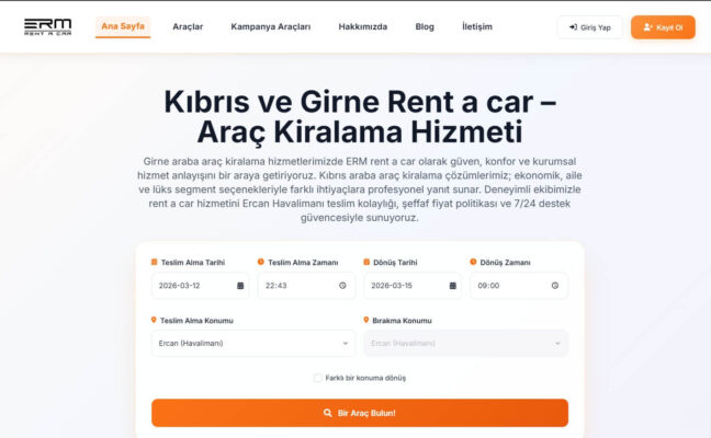 Kıbrıs’ta Araç Kiralamanın Güvenilir Adresi: ERM Rent A Car