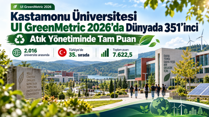 Kastamonu Üniversitesi Yeşil Kampüste Dünya Sahnesinde: Atıkta Tam Puan, Genel Sıralamada 351’inci